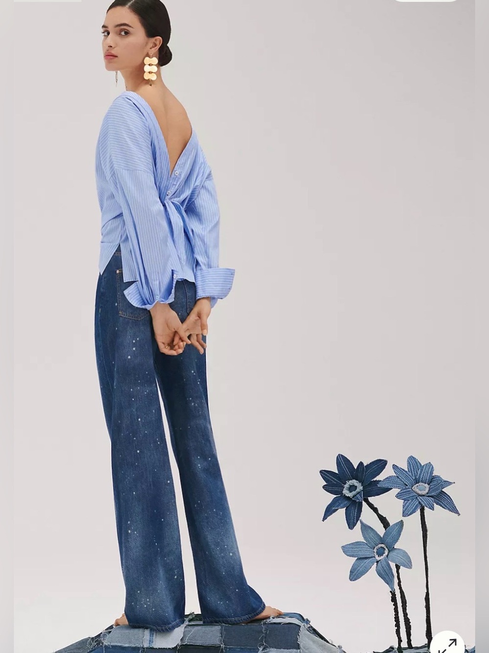 Pilcro The Annie Wide-Leg Jeans Splatter Pattern Light Weight 24P & 25P $168